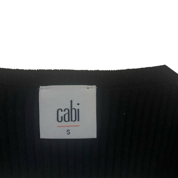 CAbi #3525 Cropped Prep Pullover Sweater in Black small - Picture 5 of 10